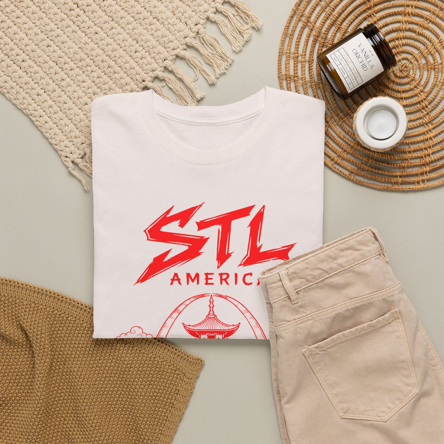 STL Americas Chinese Food T-Shirt — Retro Pagoda Graphic Tee