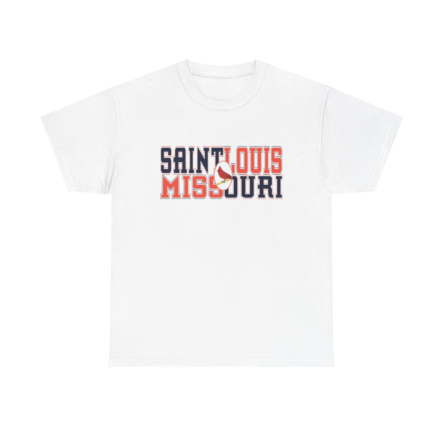 Saint Louis Tee in Red and Blue Lettering
