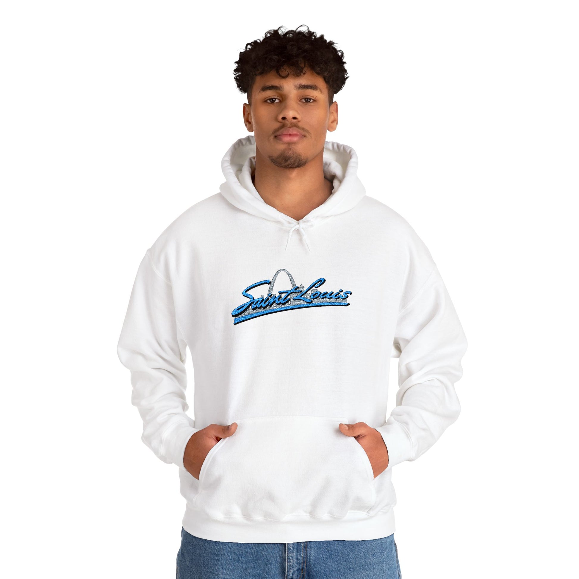 Embroidered Hoodie- Saint Louis Printify