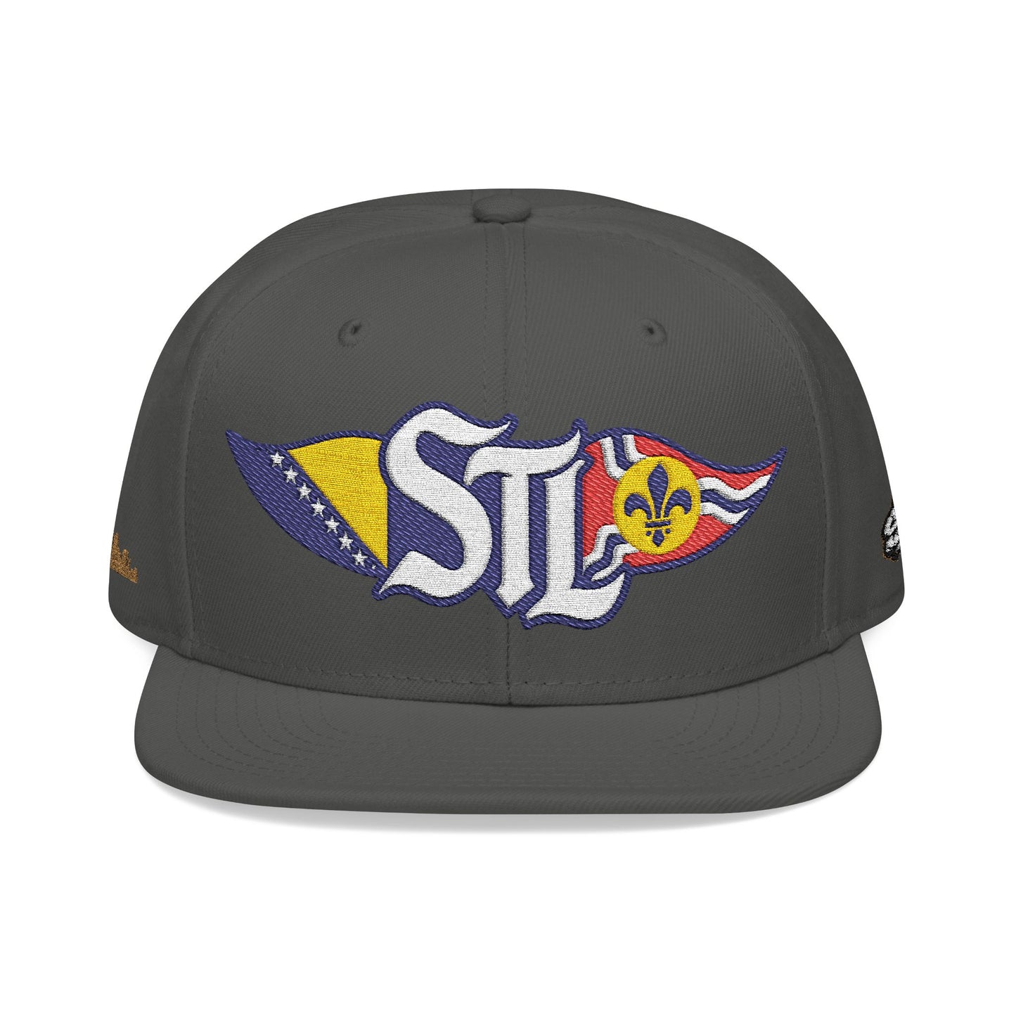 Embroidered Snapback Hat — Saint Louis-Bosnia flag Logo