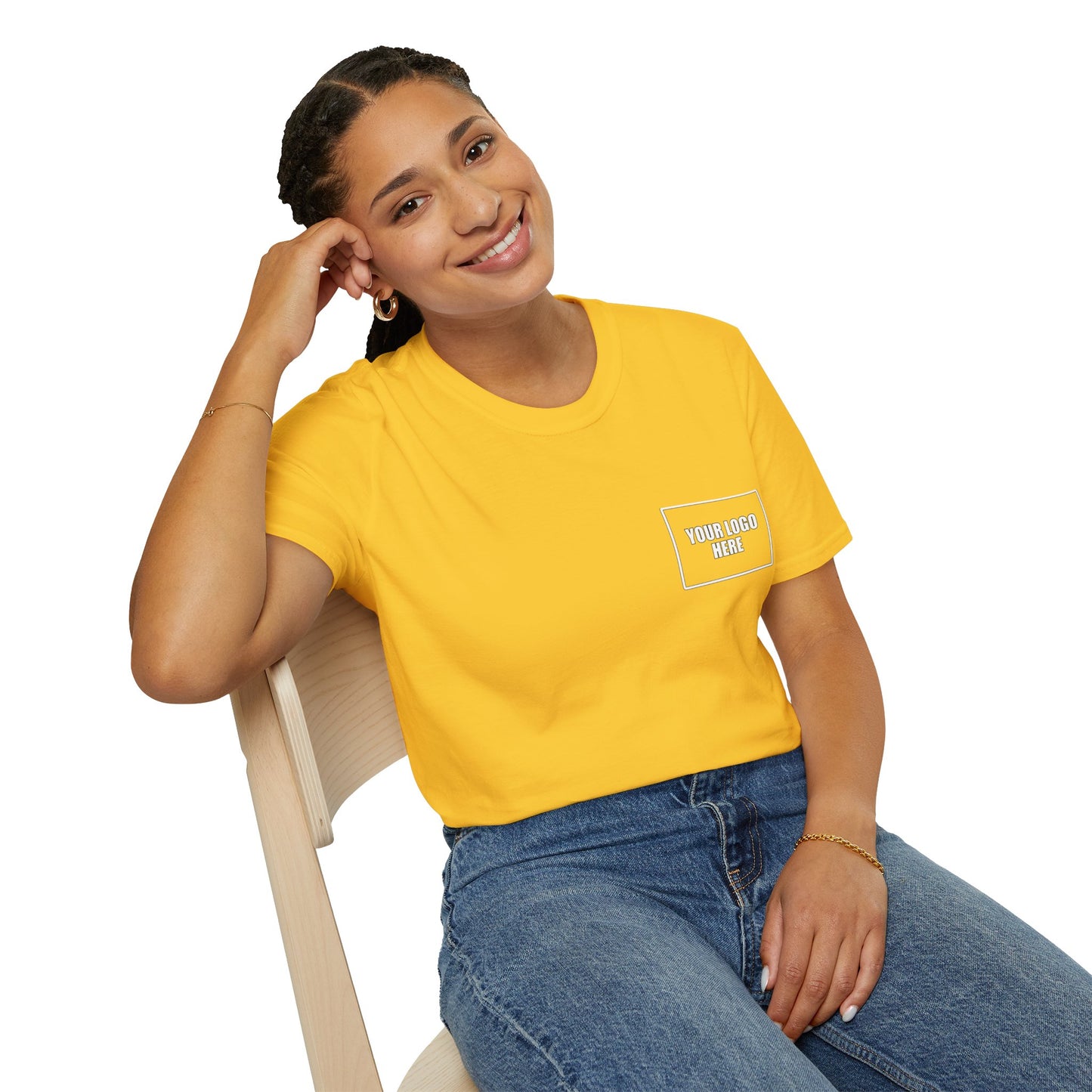 Custom Front Pocket Logo Work T-Shirt