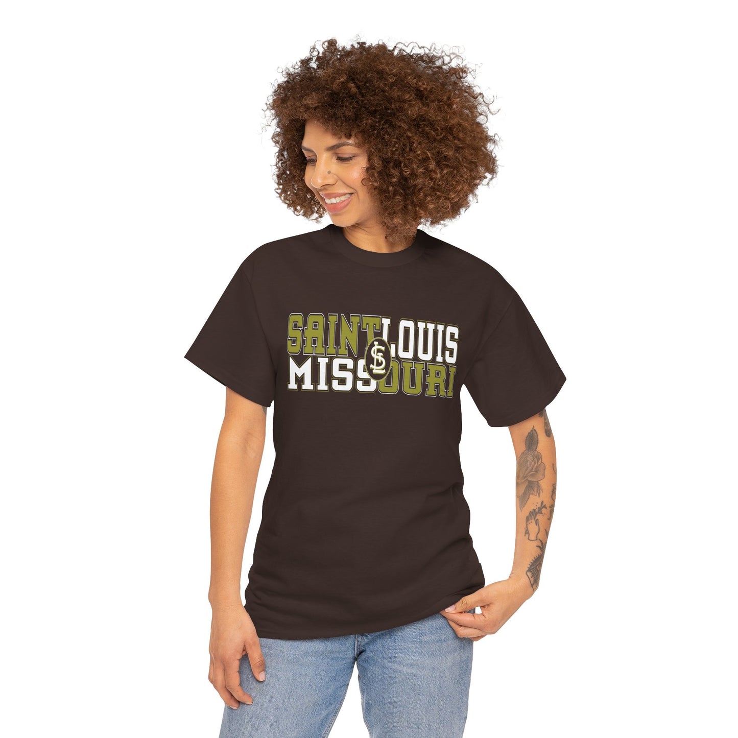 St Louis Missouri Gold & White Unisex Tee