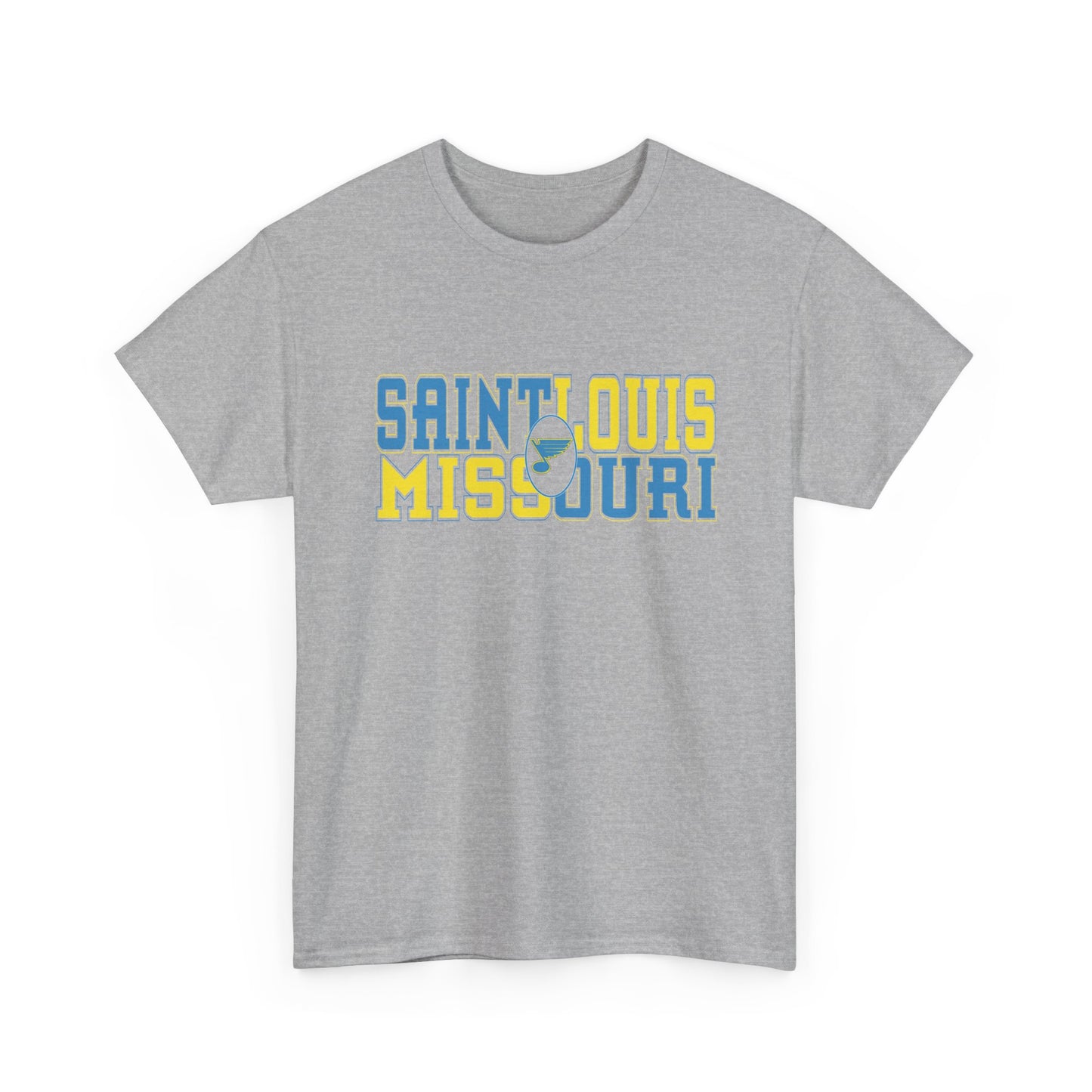 Saint Louis Missouri Tee in Blue & Gold Font