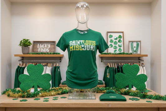 Saint Louis Missouri Tee - Retro Collegiate Cannabis Leaf Design