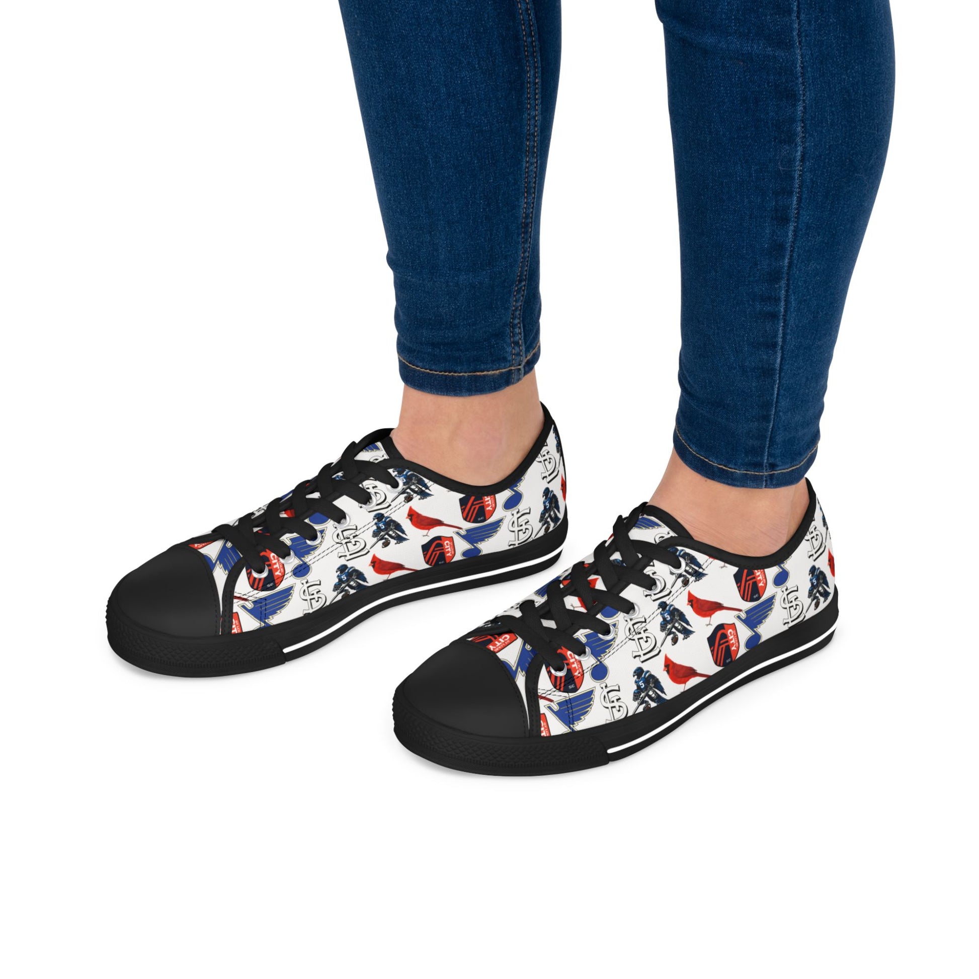 STL Sports Themed Women's Low Top Sneakers Printify