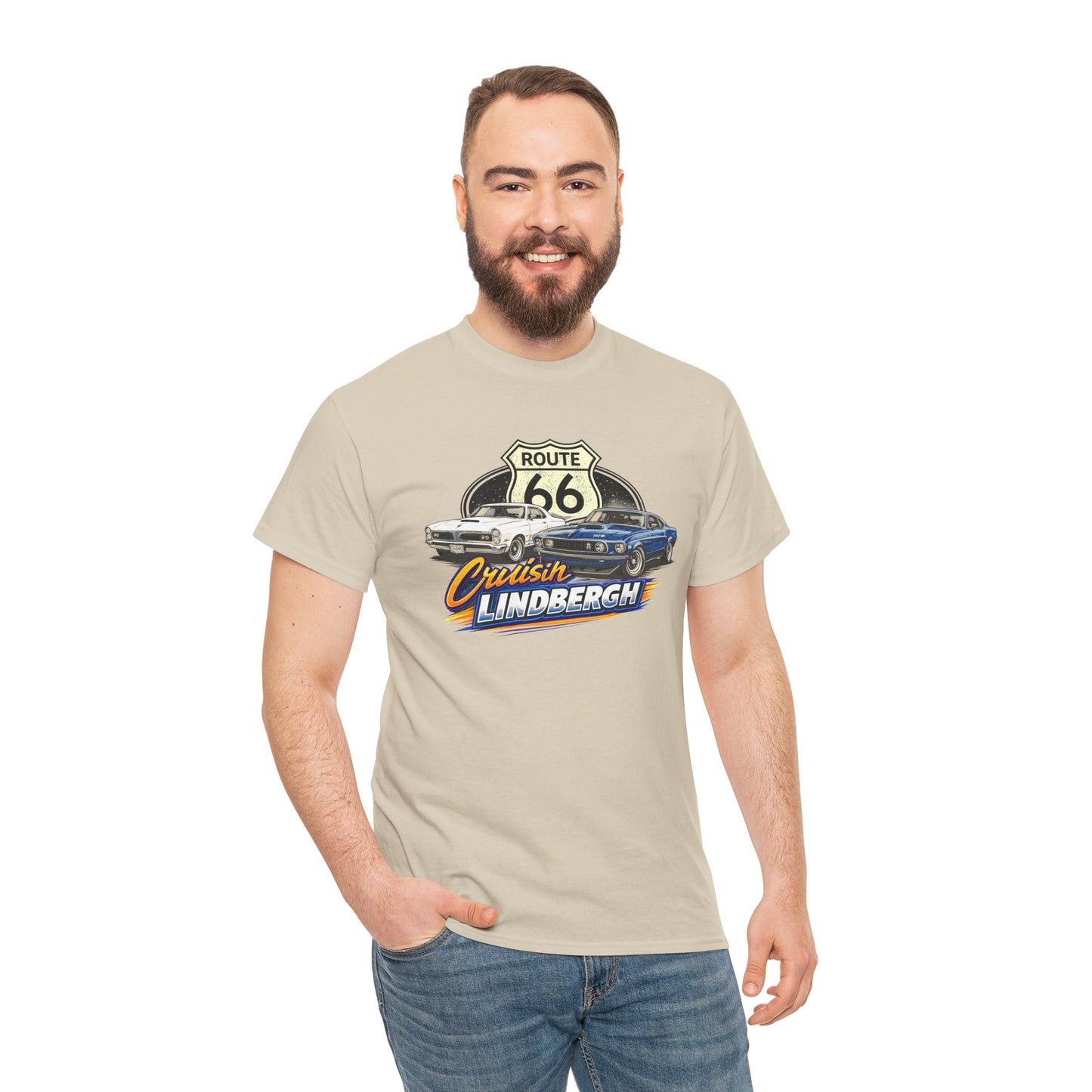 Route 66 Cruiser Tee — Classic Car "Cruising Lindbergh" T-Shirt