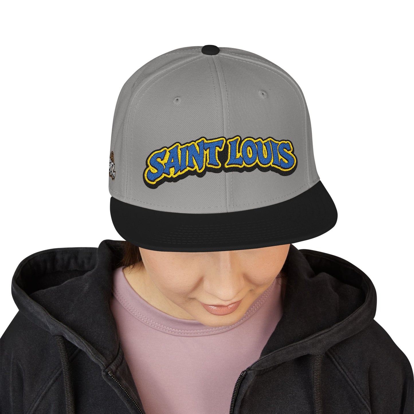 St. Louis Embroidered Snapback Hat — Retro Script Logo Cap