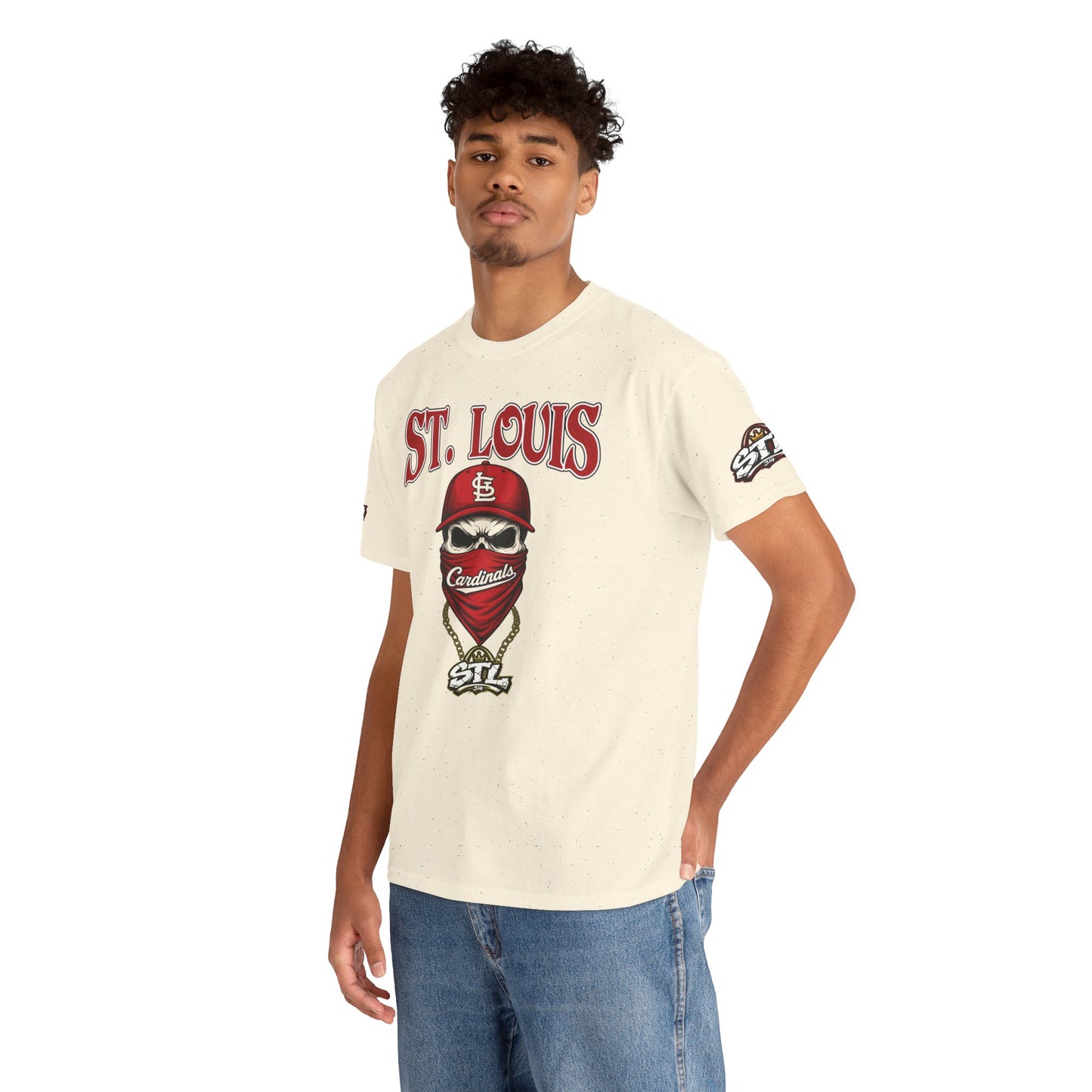 St. Louis Cardinals Masked Fan T-Shirt — STL Baseball Tee ⚠️ Contains AI-generated models