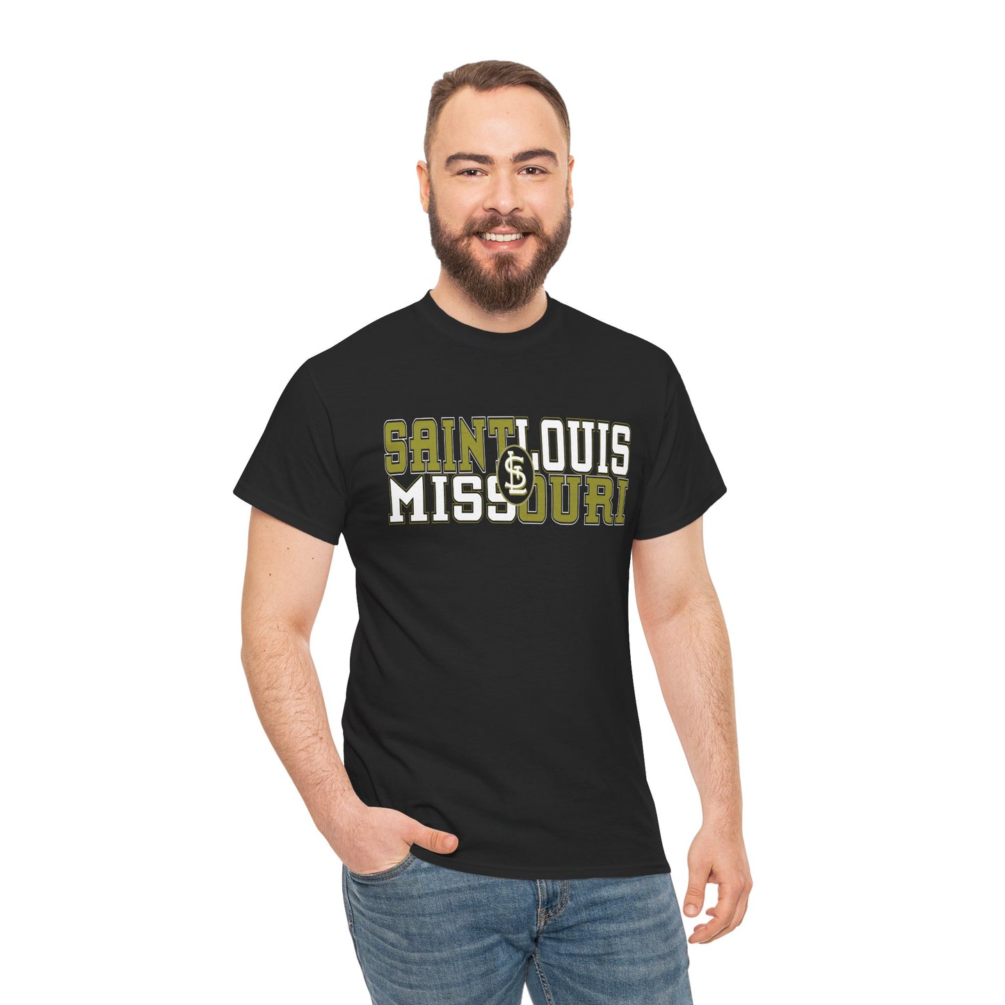 St Louis Missouri Gold & White Unisex Tee