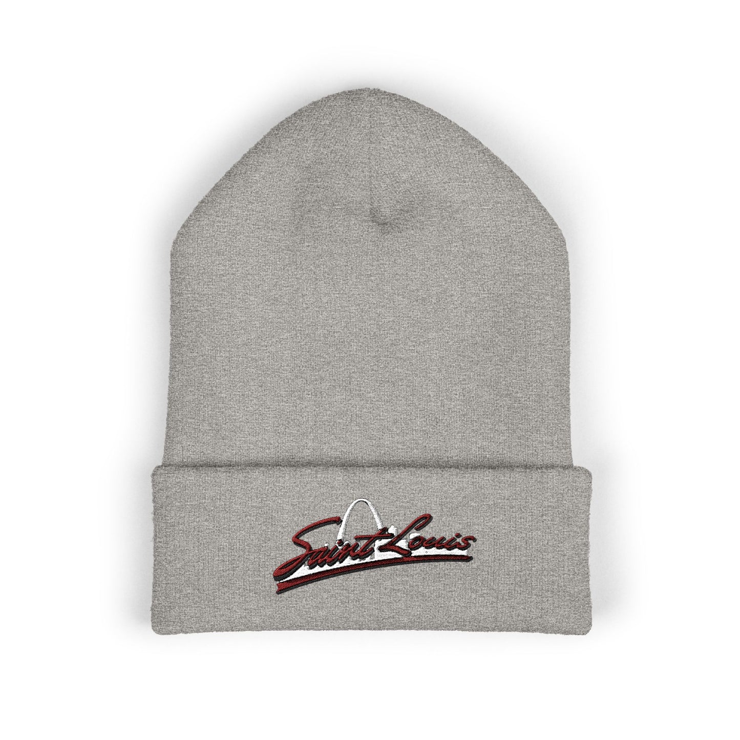 Embroidered Beanie - Saint Louis Red Lettering