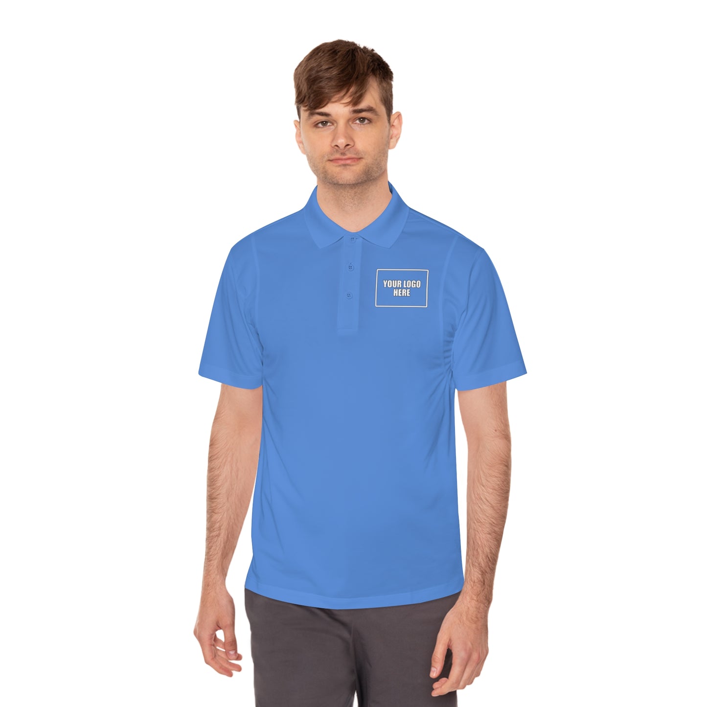 Customizable Sport Polo Work Shirt with Front Pocket Logo
