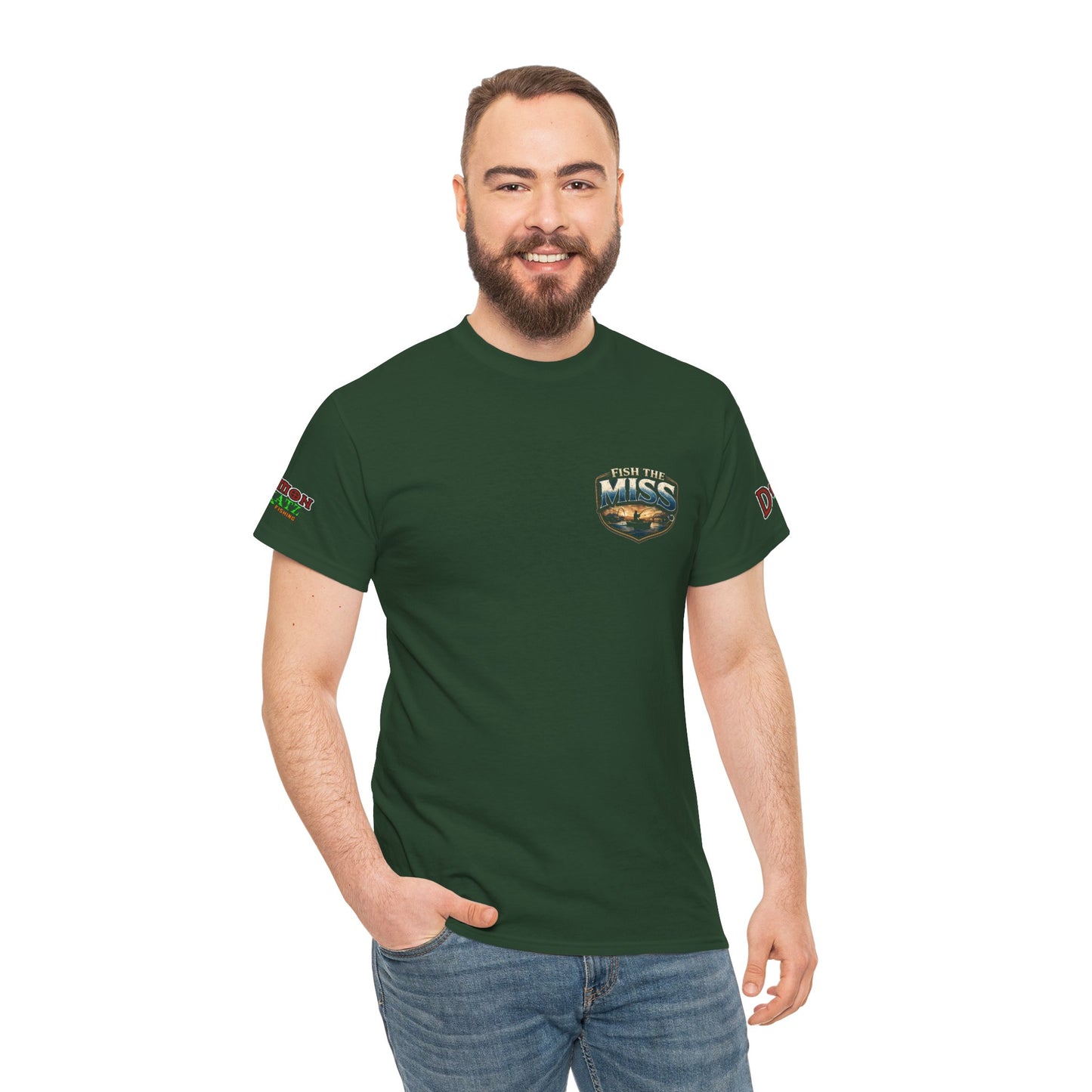 Fishing T‑Shirt - "Fish the Miss" Bass Fishing Graphic Tee (Front & Back Print)