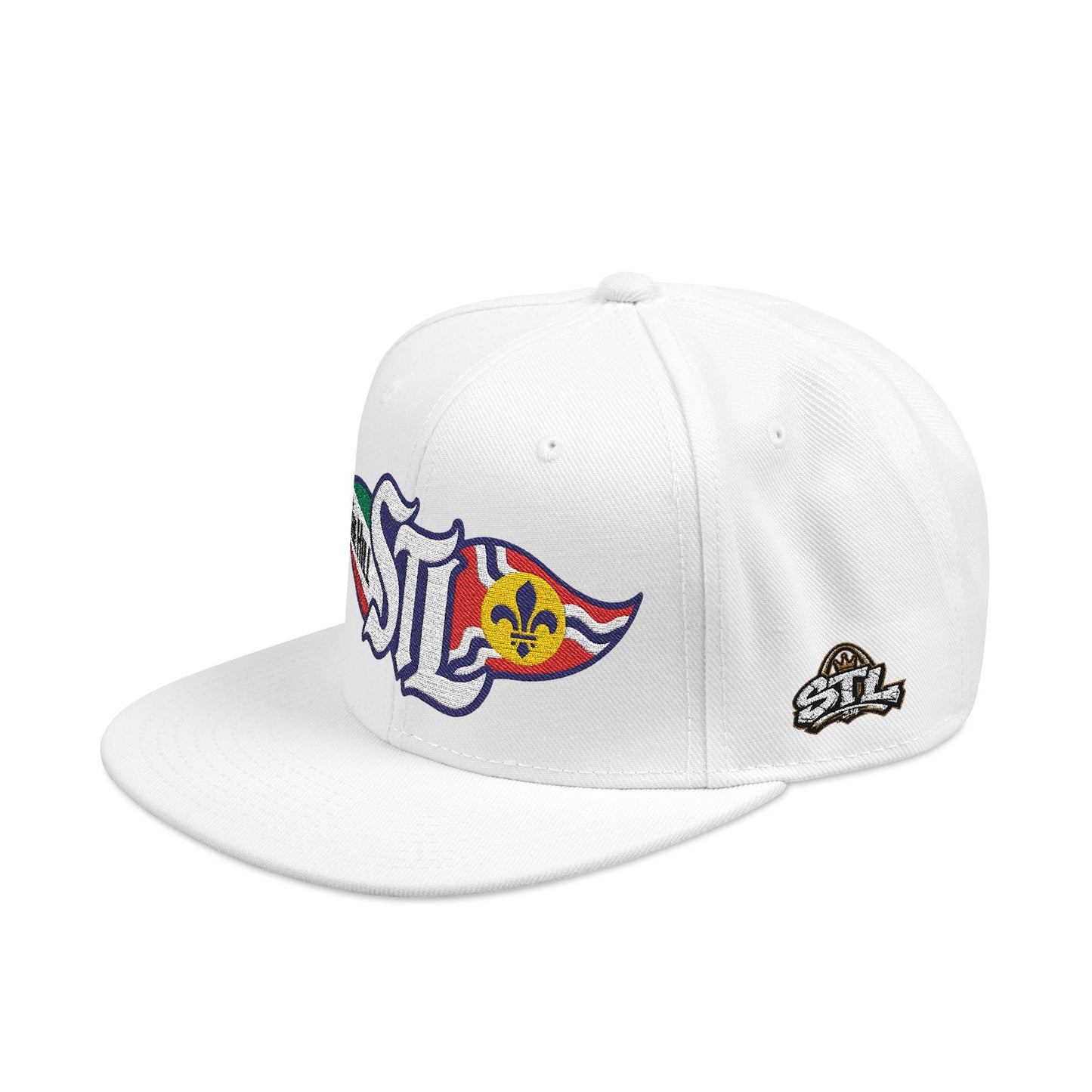 Embroidered Snapback Hat — STL Logo with The Hill Flag  and Saint Louis Flag