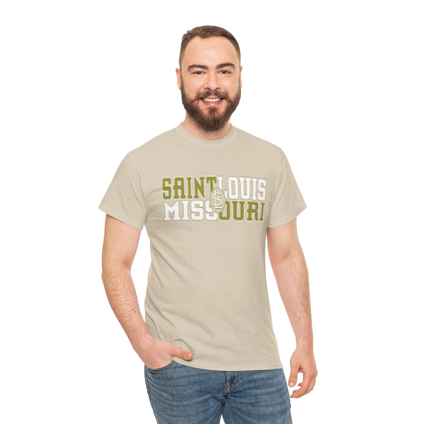 St Louis Missouri Gold & White Unisex Tee
