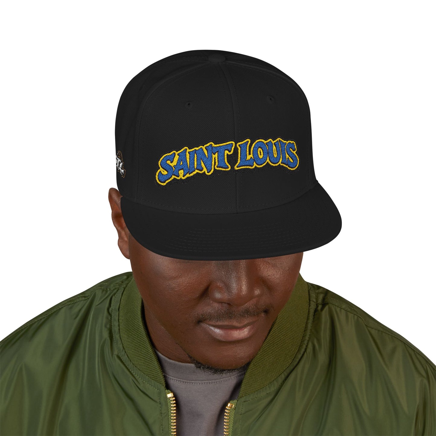 St. Louis Embroidered Snapback Hat — Retro Script Logo Cap