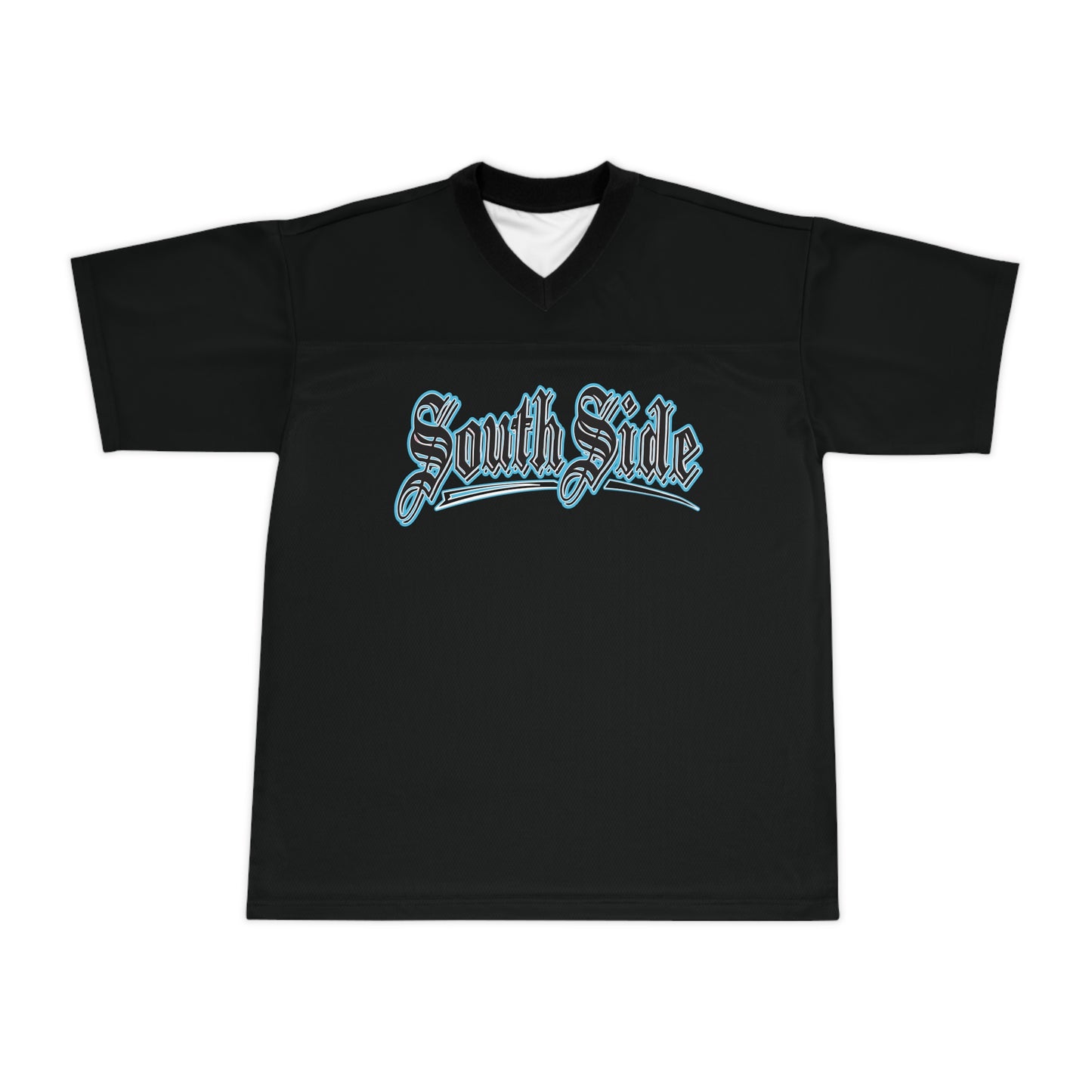 South Side Unisex Football Jersey (AOP) Black & Blue