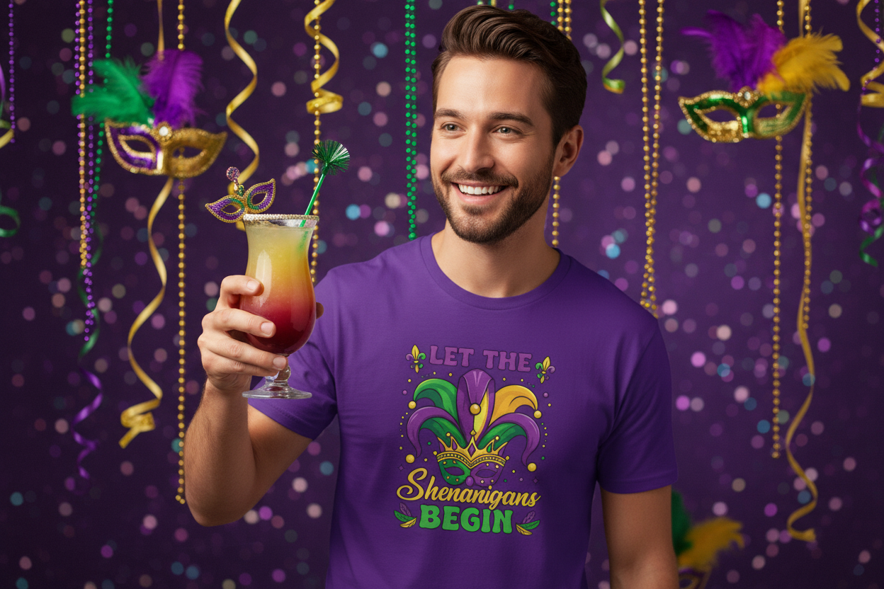Mardi Gras 'Let The Shenanigans Begin' T-Shirt Printify