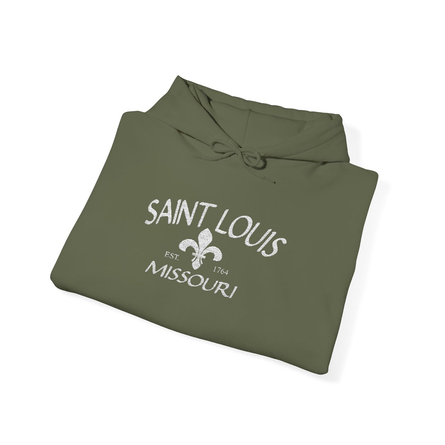Saint Louis Missouri Embroidered Hoodie — White Lettering Printify