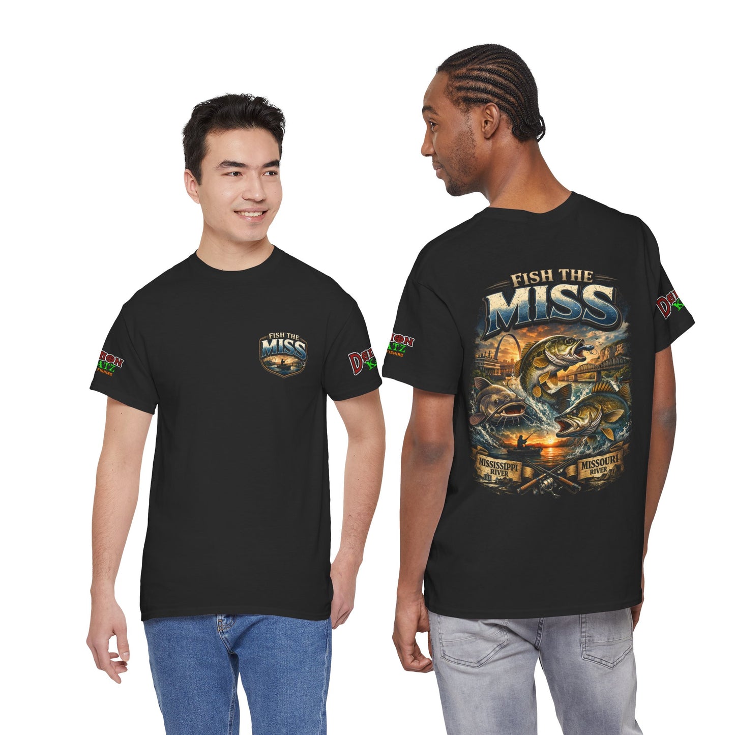 Fishing T‑Shirt - "Fish the Miss" Bass Fishing Graphic Tee (Front & Back Print)