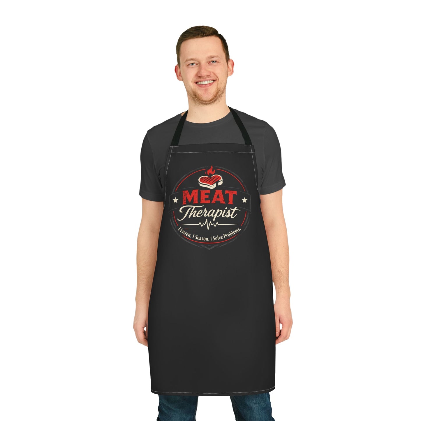 Meat Therapist BBQ Apron – Funny Grilling Chef Apron for Butchers & Grill Masters