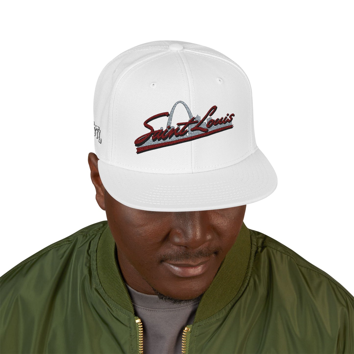 Embroidered Snapback-Full Front Saint Louis Logo Printify