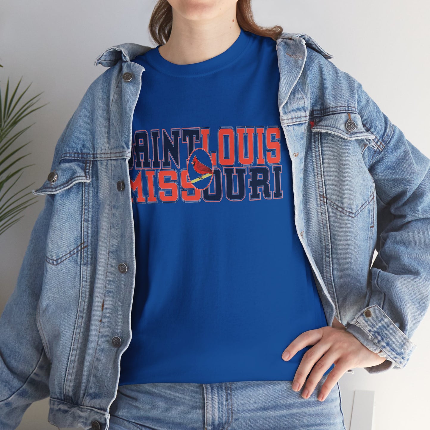 Saint Louis Tee in Red and Blue Lettering