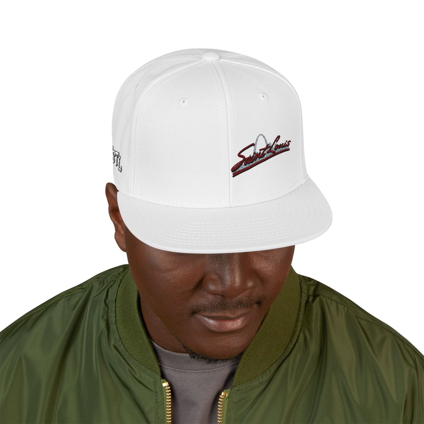 Embroidered Saint Louis Snapback Hat
