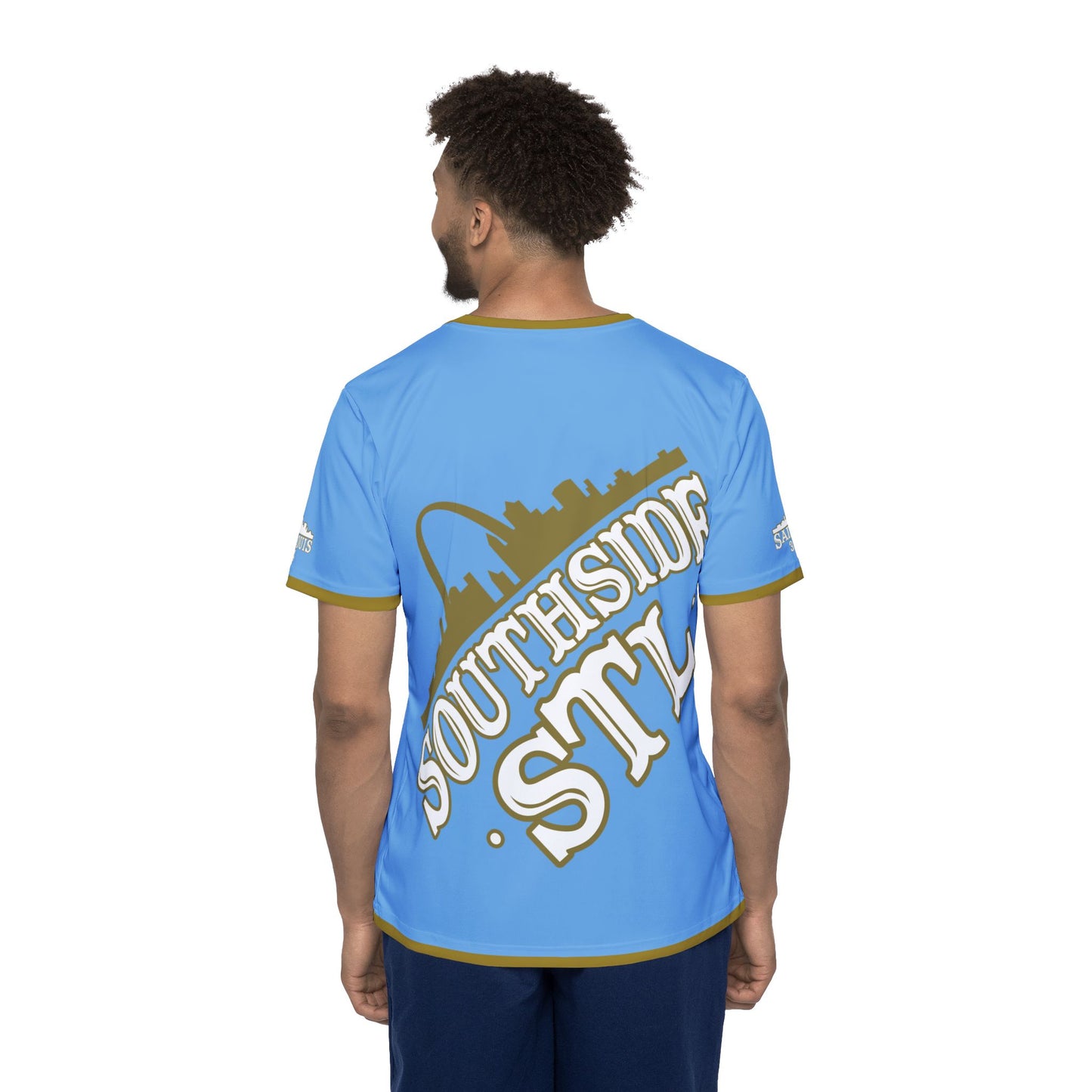 Southside STL All Over Print Sport Jersey (Light Blue)– Gold Skyline Edition