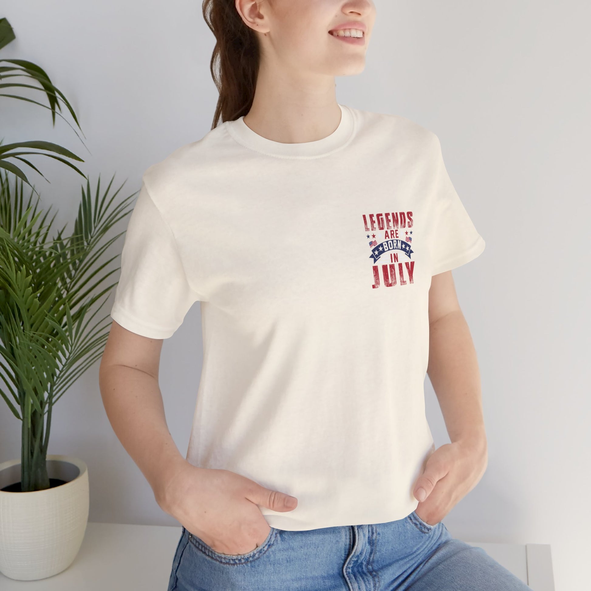 Legends Are Born in July Unisex Jersey Short Sleeve Tee Printify