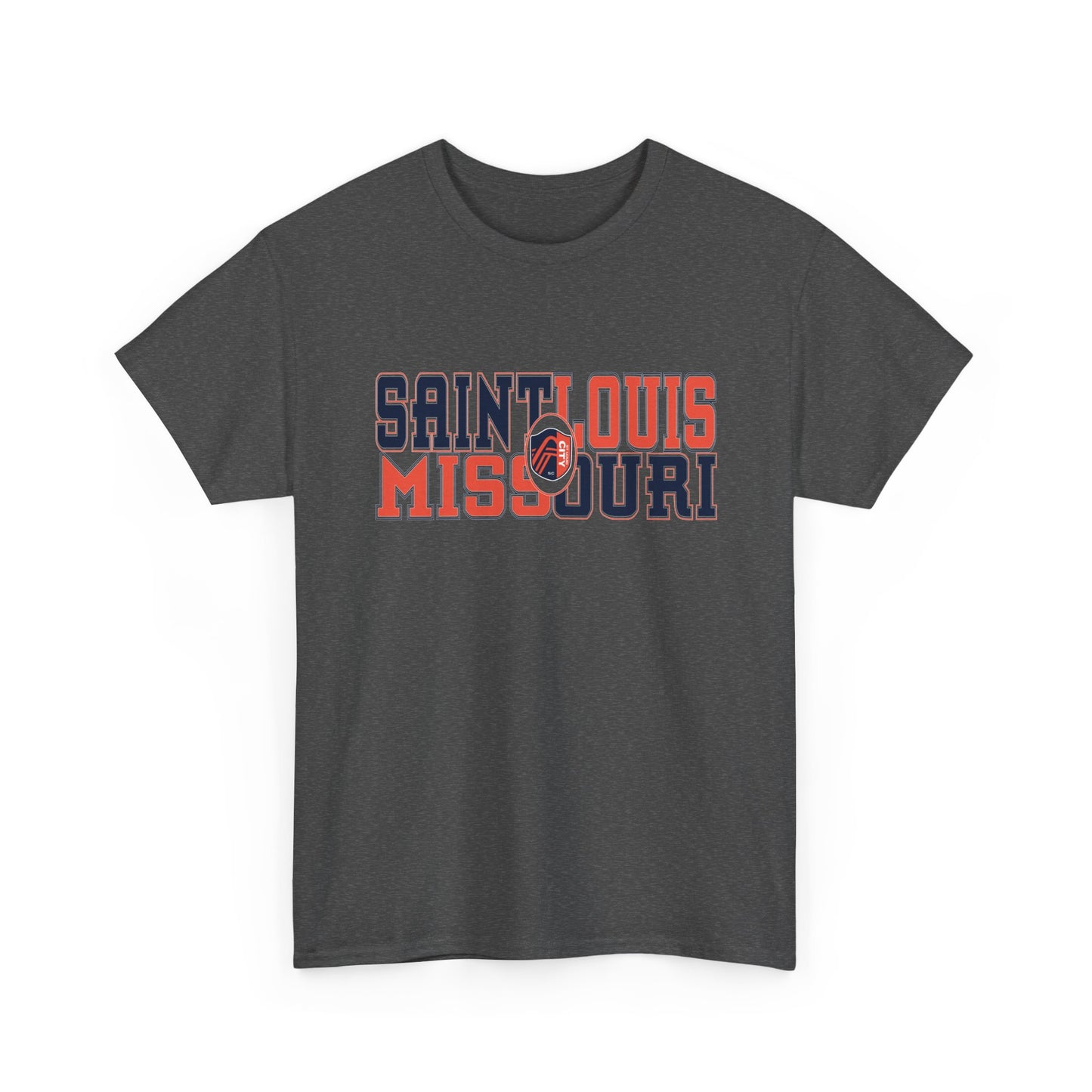Saint Louis Missouri Tee in Blue and Red Font