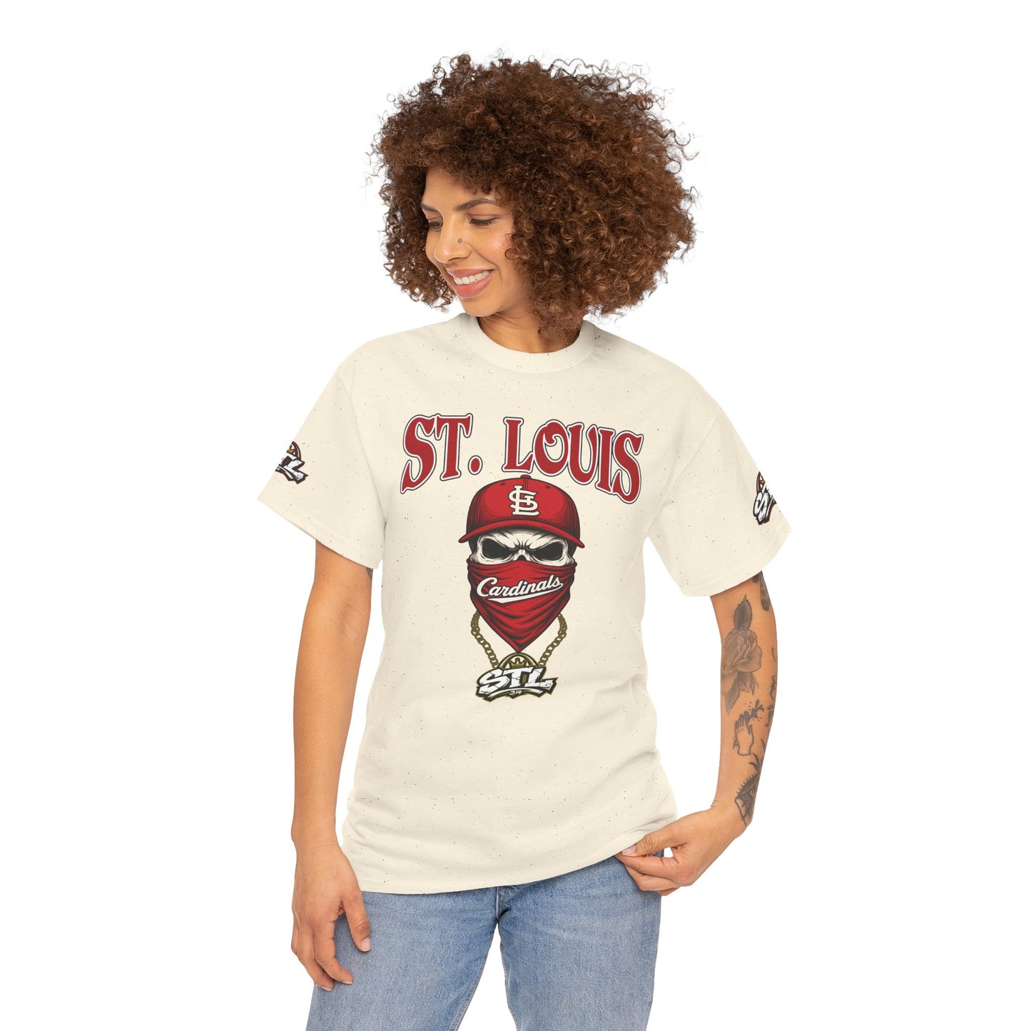 St. Louis Cardinals Masked Fan T-Shirt — STL Baseball Tee ⚠️ Contains AI-generated models