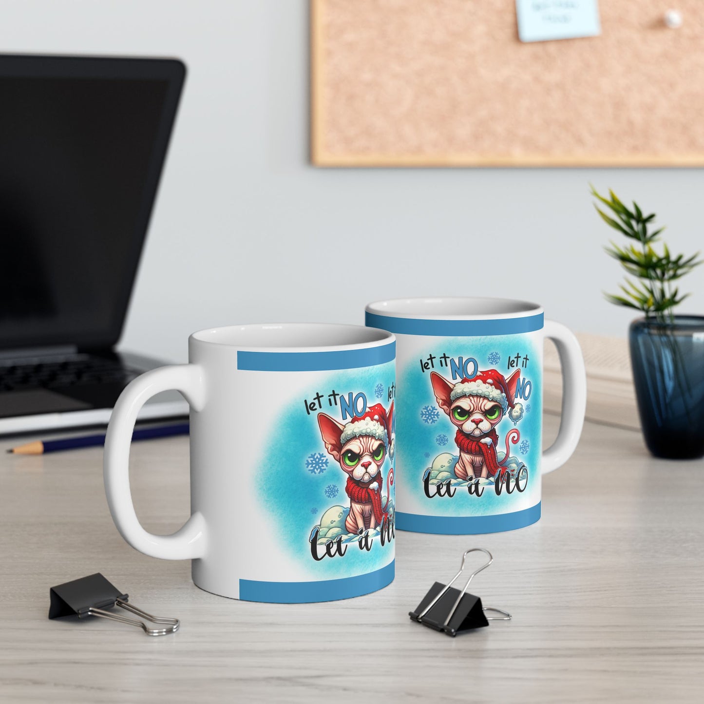 Ceramic Mug - Let it No Funny Cat Christmas Mug