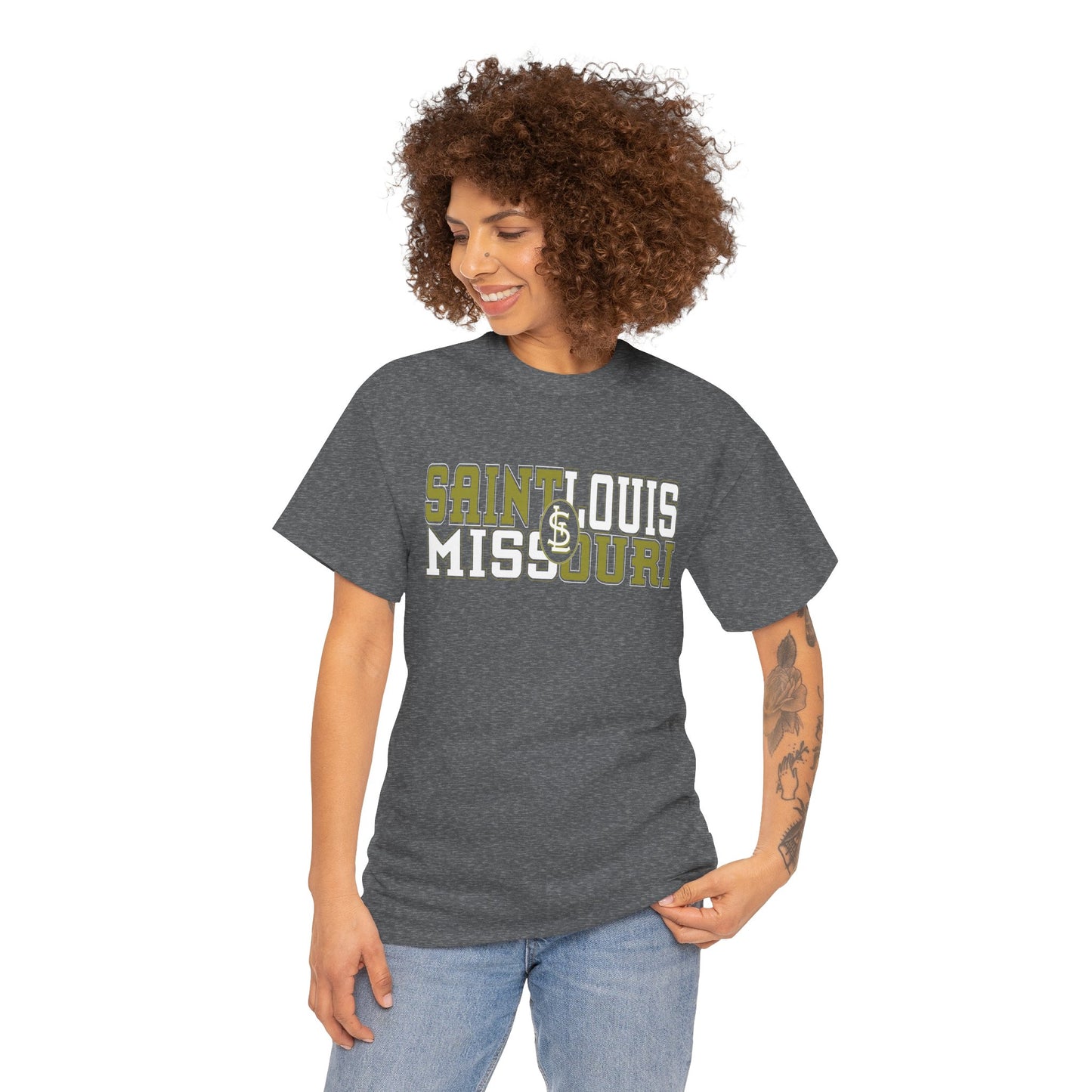 St Louis Missouri Gold & White Unisex Tee