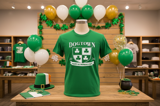 St. Patrick's Day Dogtown Shamrock T‑Shirt