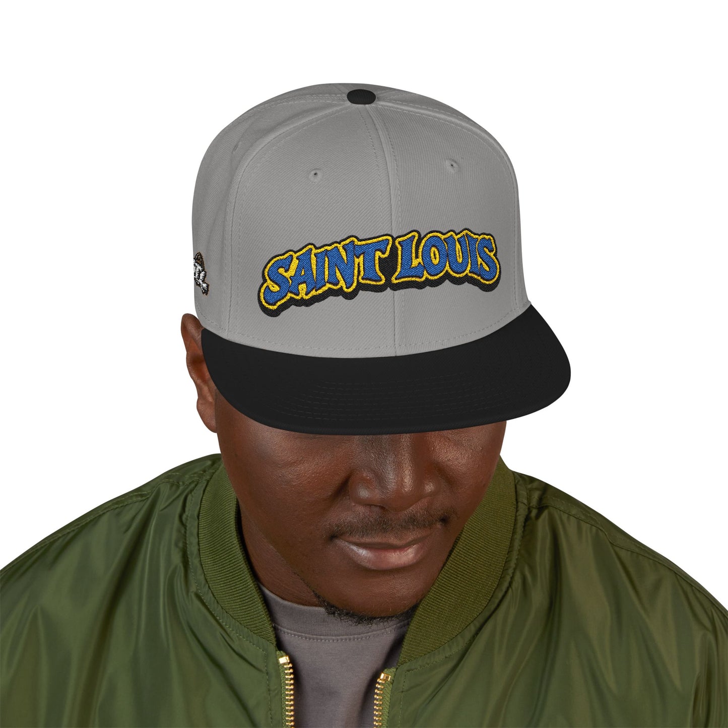 St. Louis Embroidered Snapback Hat — Retro Script Logo Cap