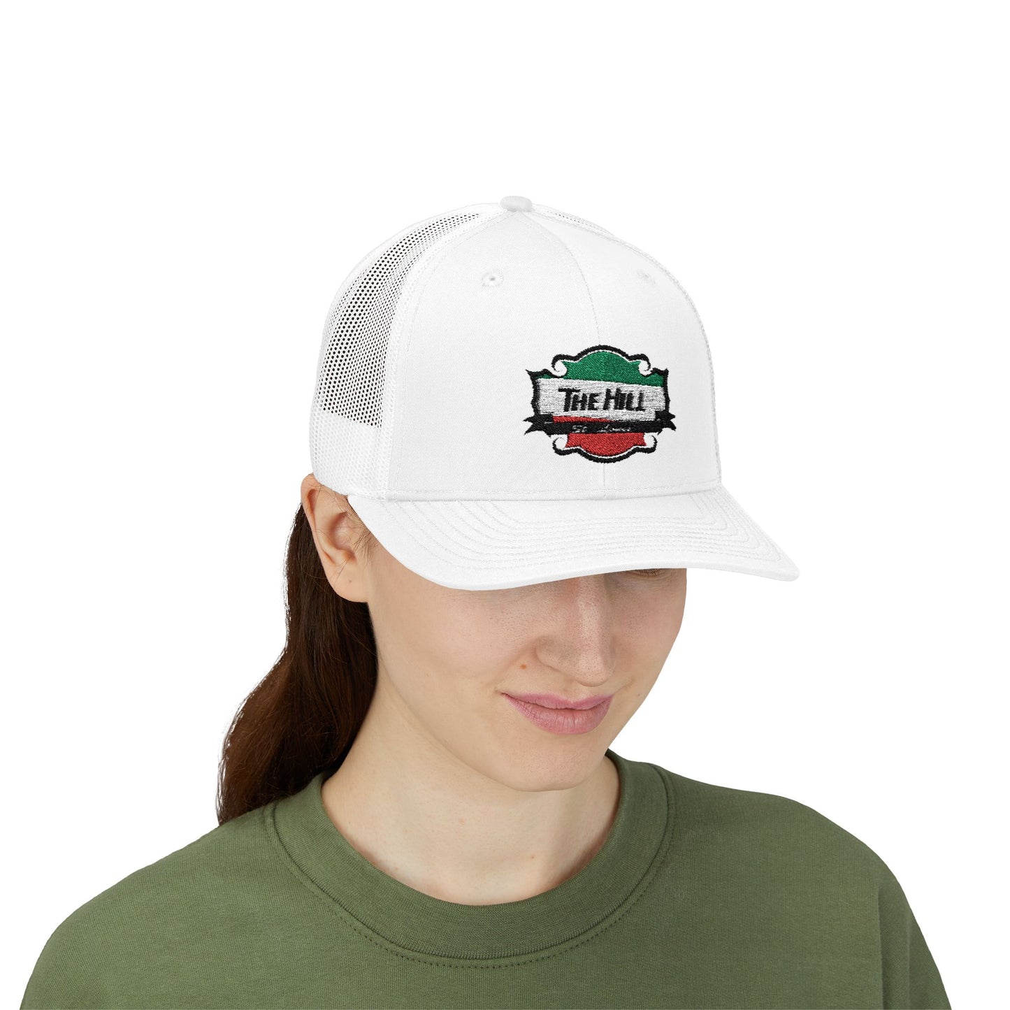 Trucker Cap The Hill St Louis Italian Fare Neighborhood Snapback Hat Printify