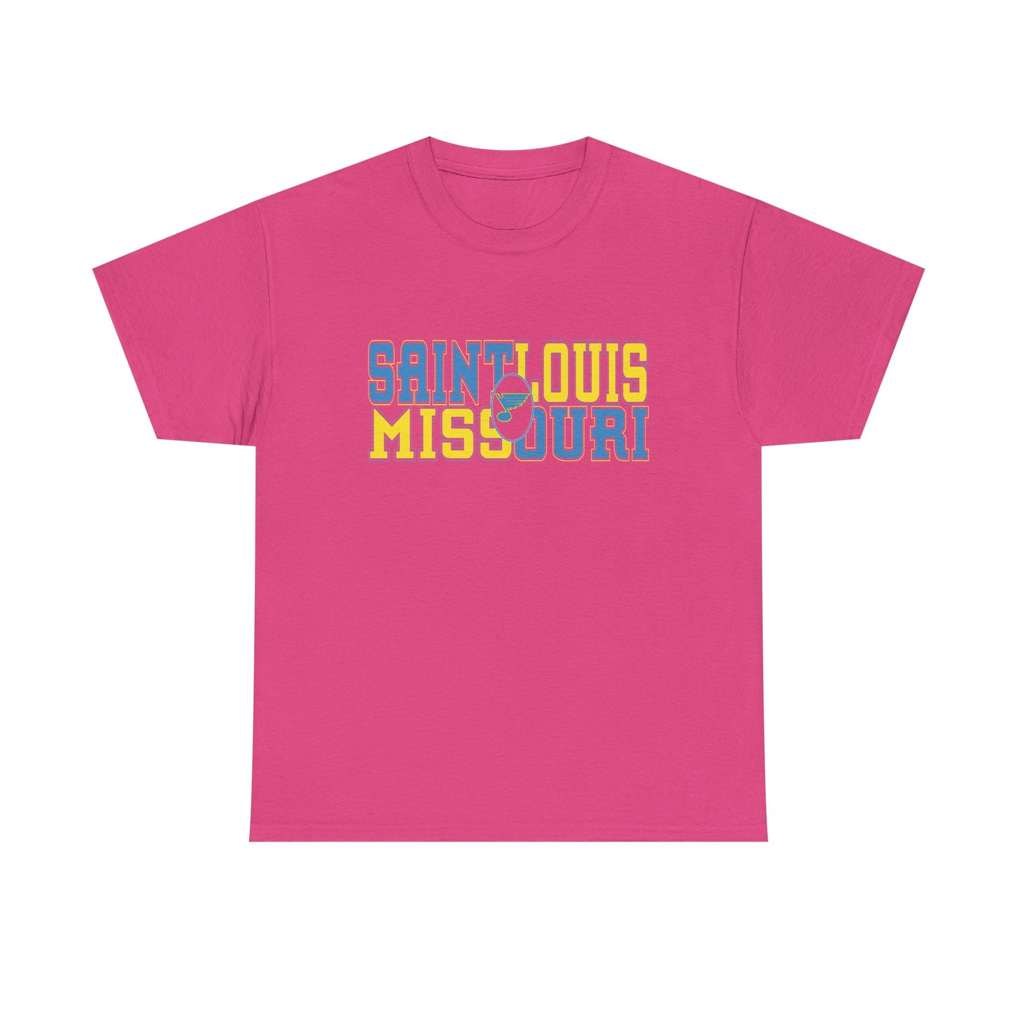 Saint Louis Missouri Tee in Blue & Gold Font