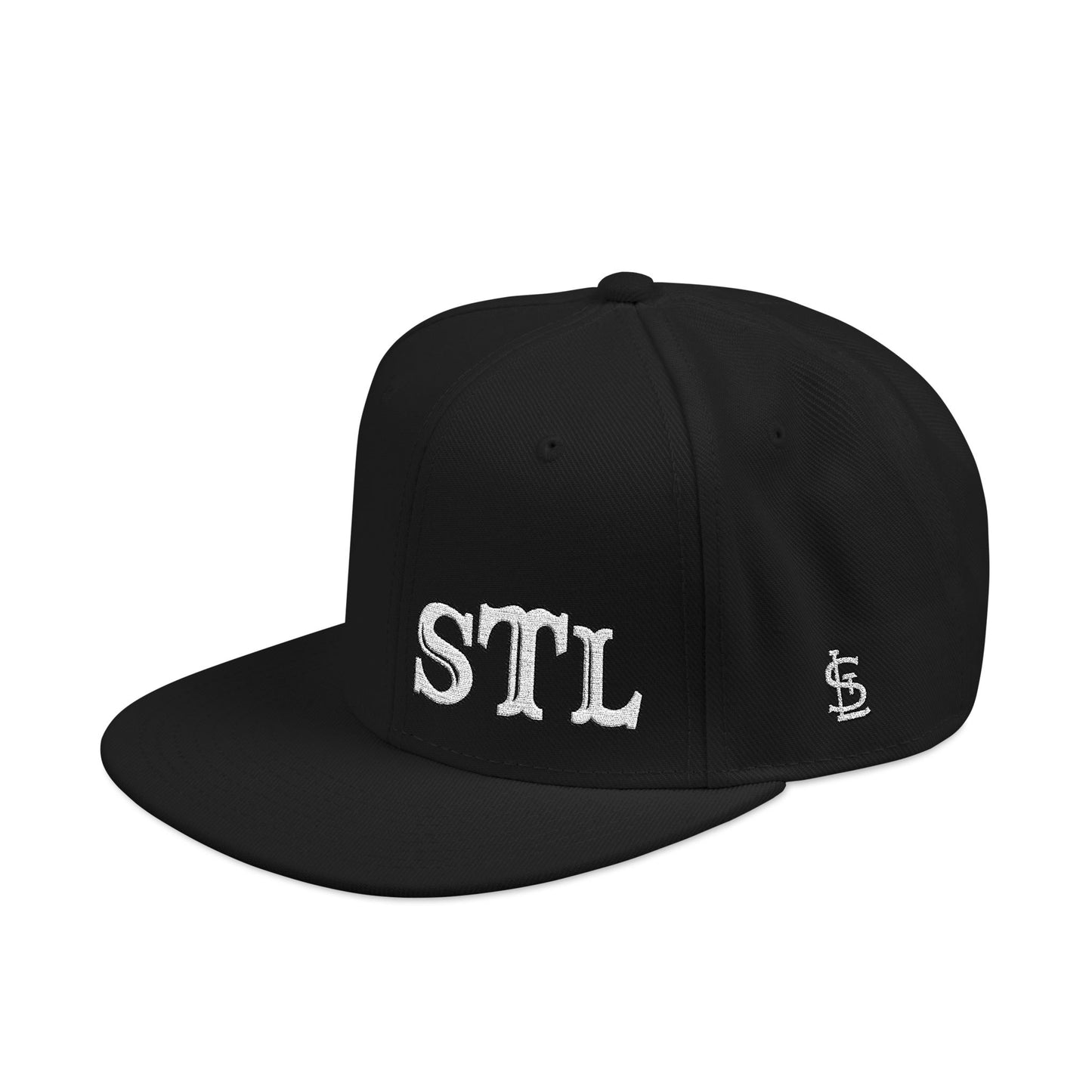 STL Embroidered Snapback Hat-White Lettering Printify