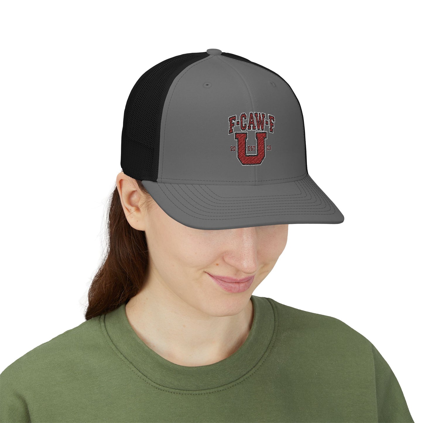 F-CAW-F U Snapback Trucker Cap (Embroidery) Printify
