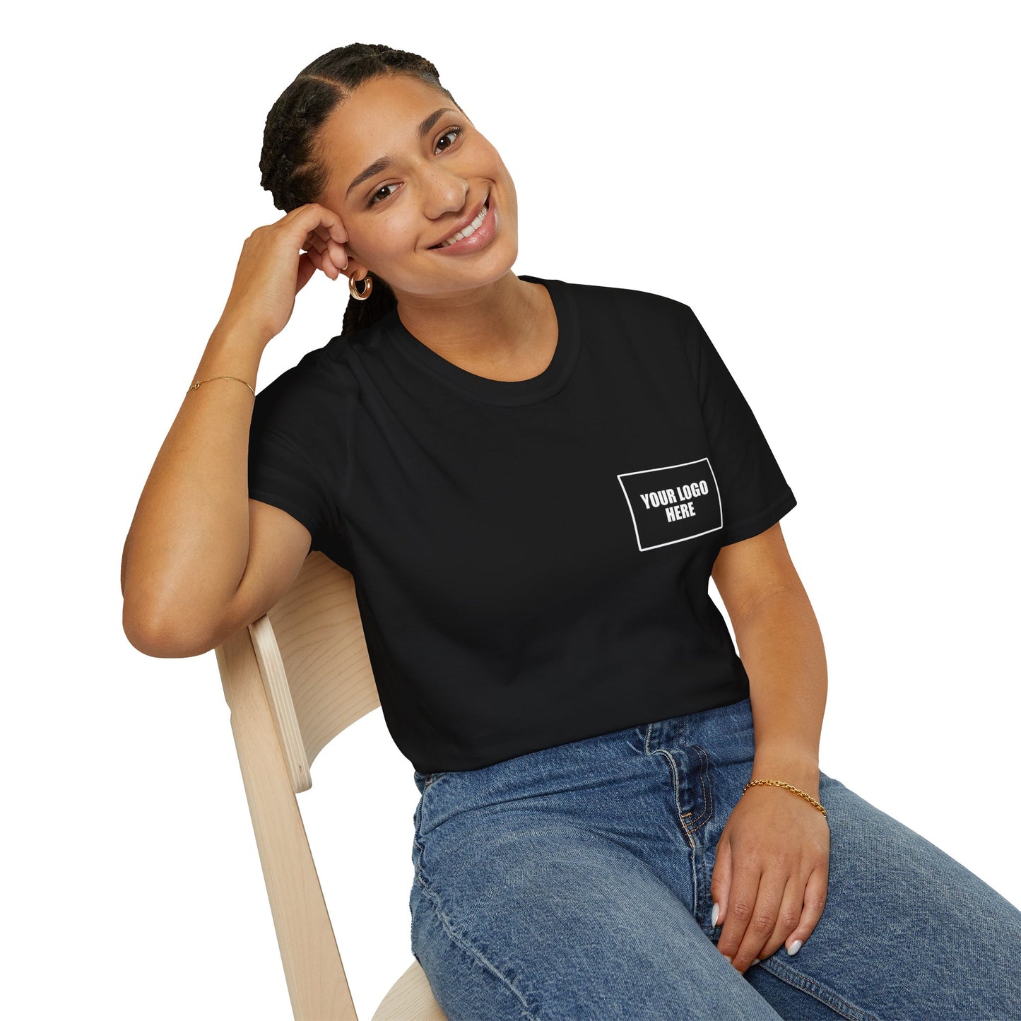 Custom Front Pocket Logo Work T-Shirt