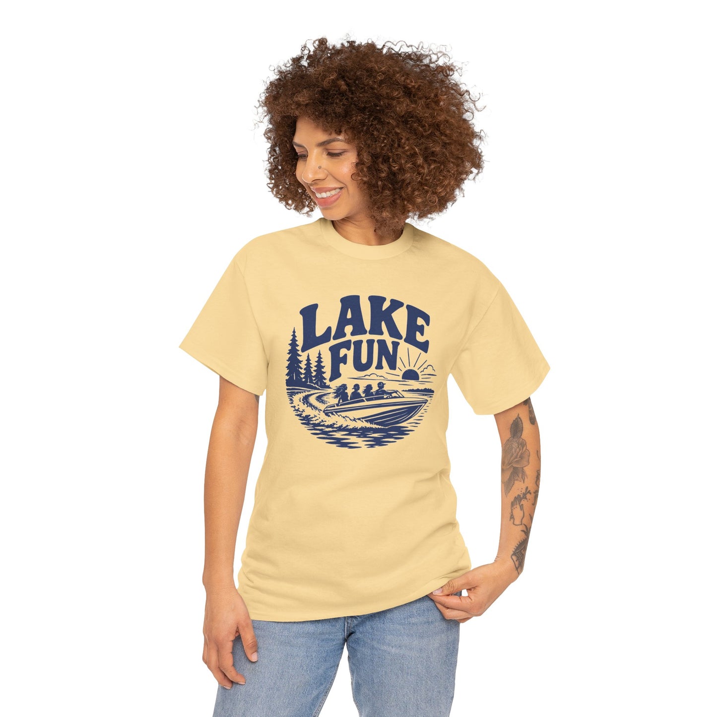 Lake Fun Boat T-Shirt — Vintage Lakeside Summer Tee