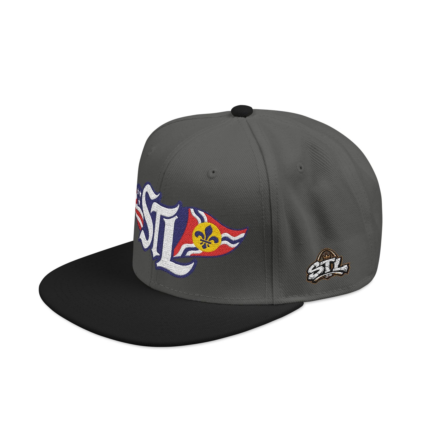 Otto 125‑978 STL Pride Embroidered Hat – Saint Louis Flag, American Flag & Gold Skyline