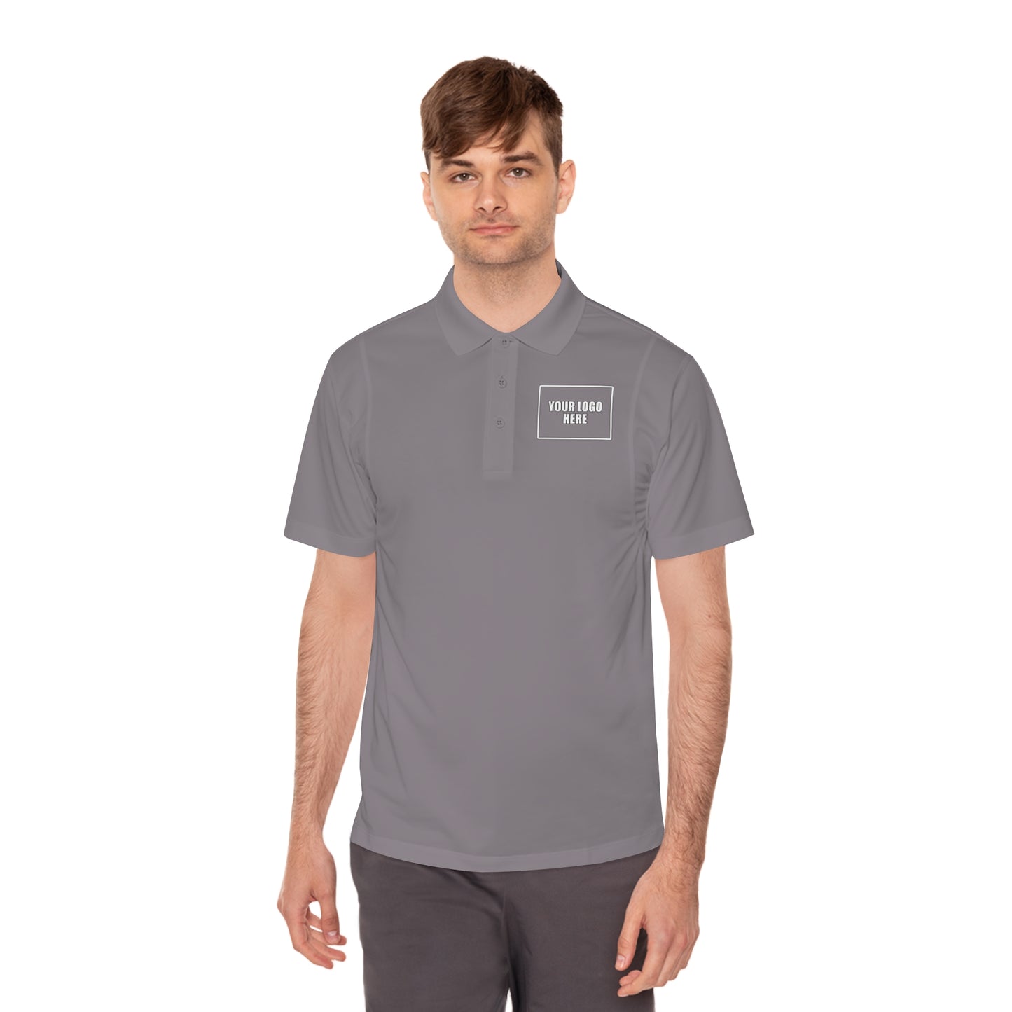 Customizable Sport Polo Work Shirt with Front Pocket Logo