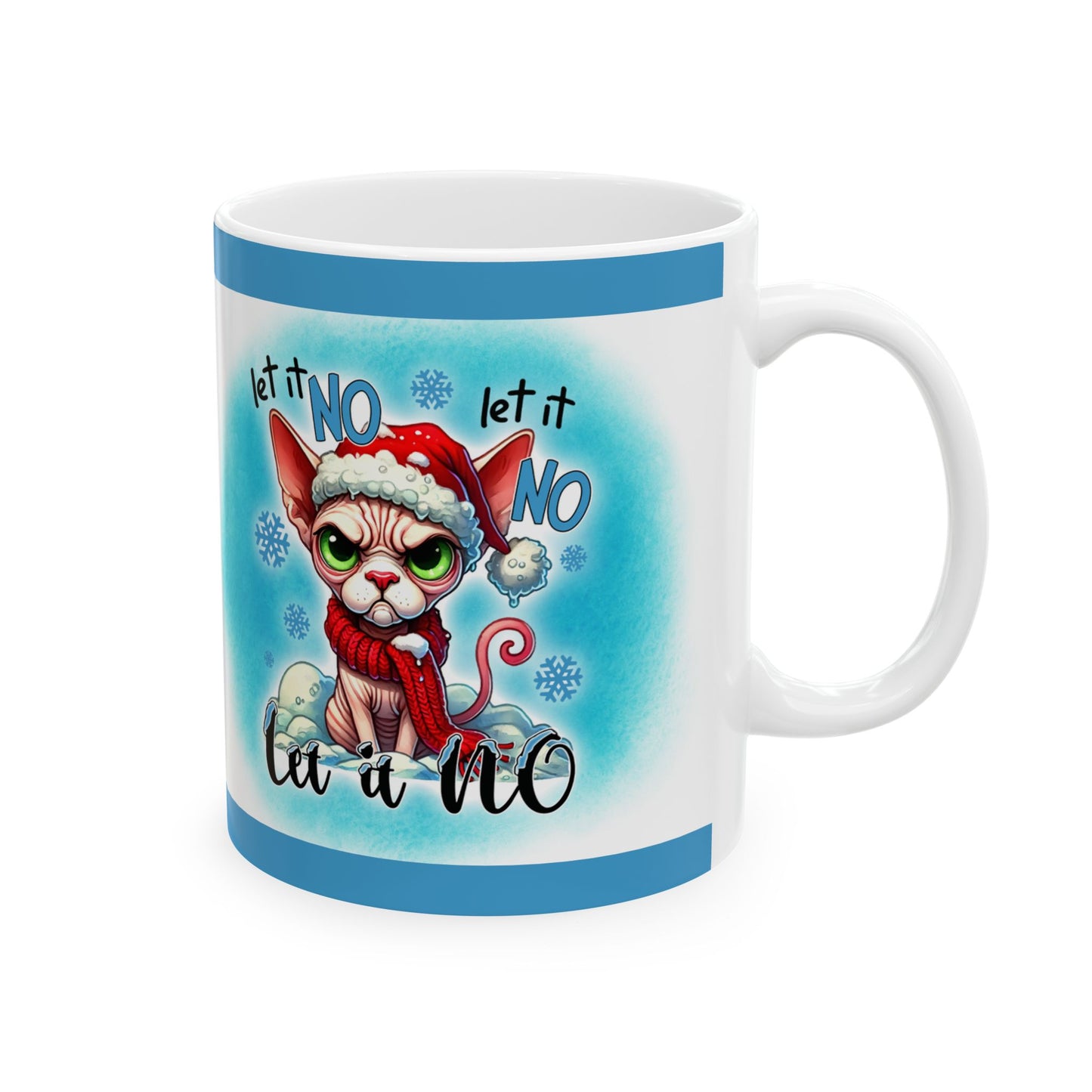 Ceramic Mug - Let it No Funny Cat Christmas Mug