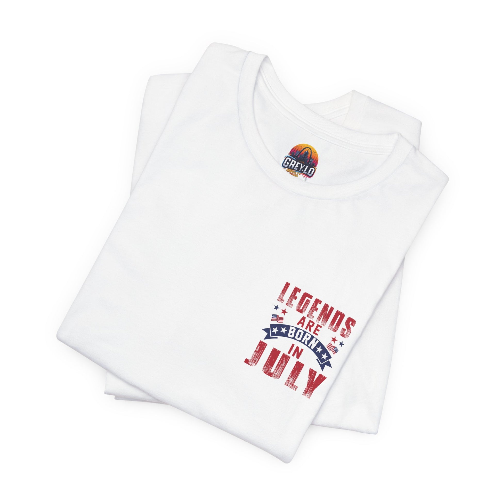 Legends Are Born in July Unisex Jersey Short Sleeve Tee Printify