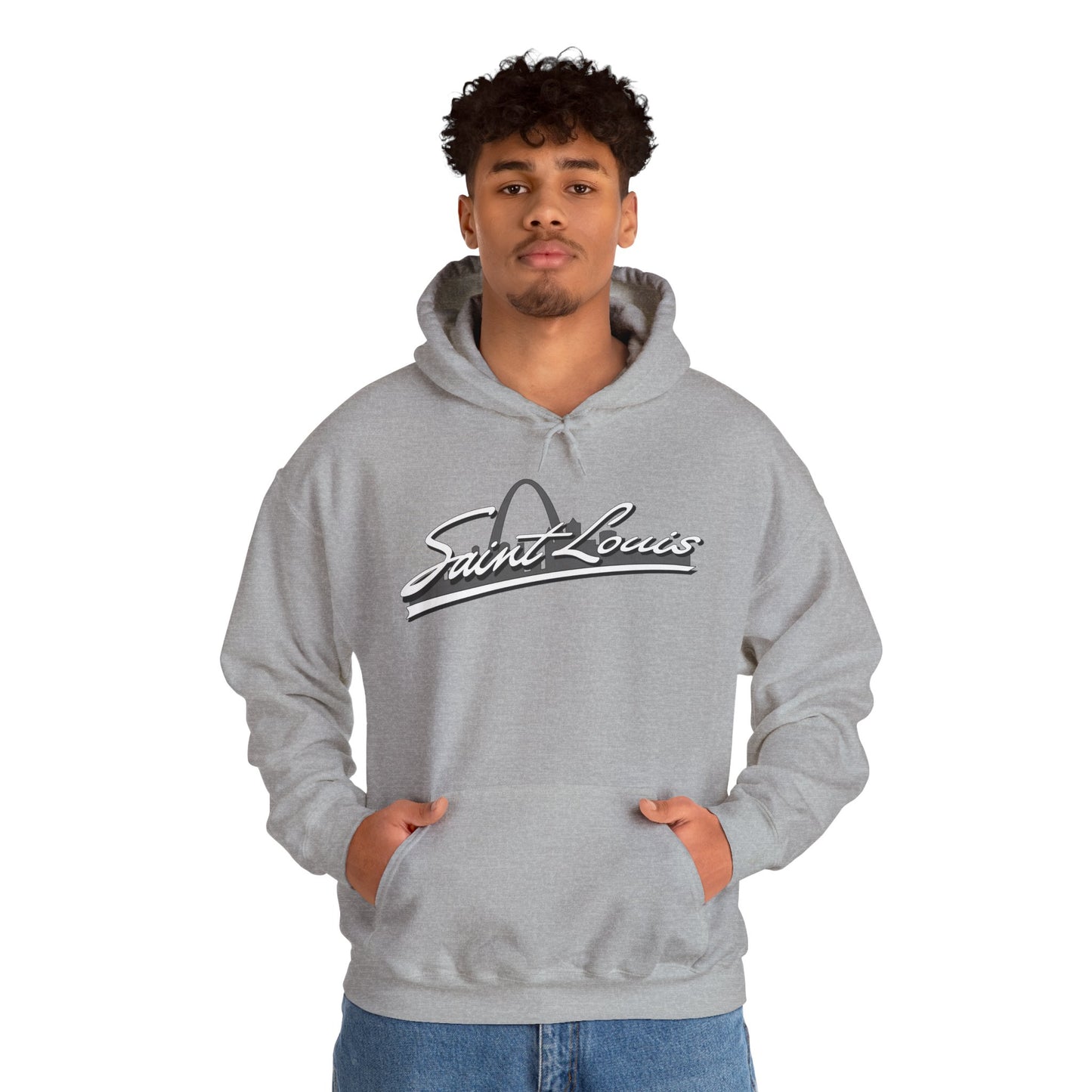 Saint Louis Graphic Hooded Sweatshirt Printify