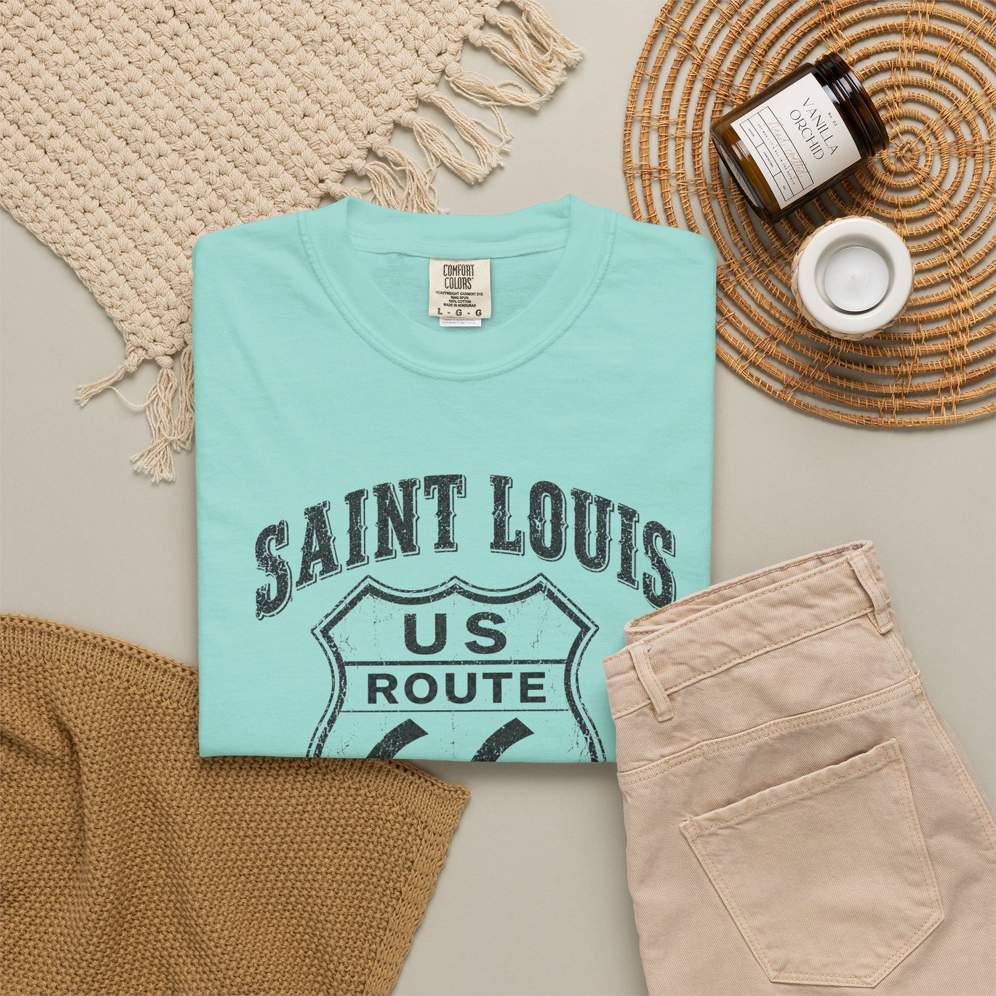 Route 66 Saint Louis Missouri T-Shirt — Vintage Road Trip Tee⚠️ Contains AI-generated models