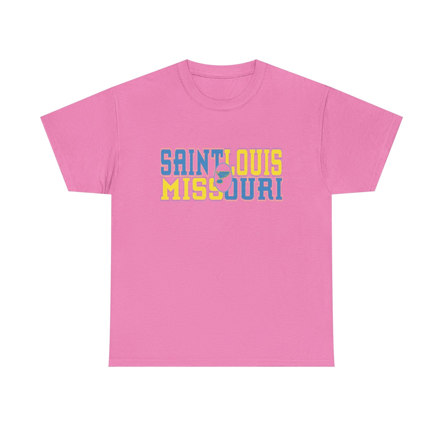 Saint Louis Missouri Tee in Blue & Gold Font