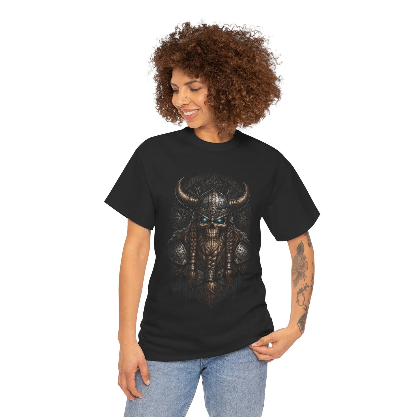 Viking Skull Warrior Tee — Norse Helmet Skull Graphic T-Shirt