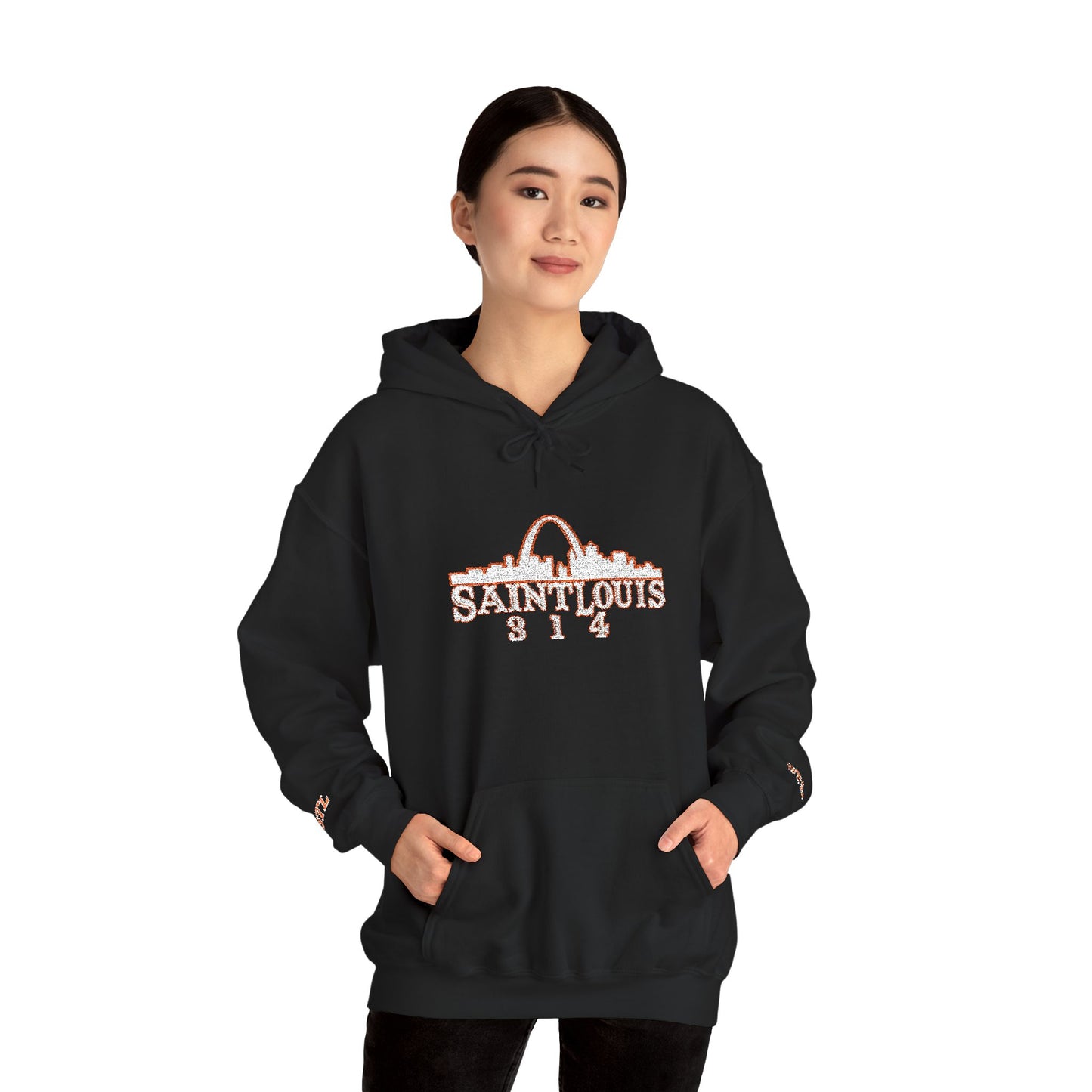 St. Louis Skyline Embroidered Hoodie Printify